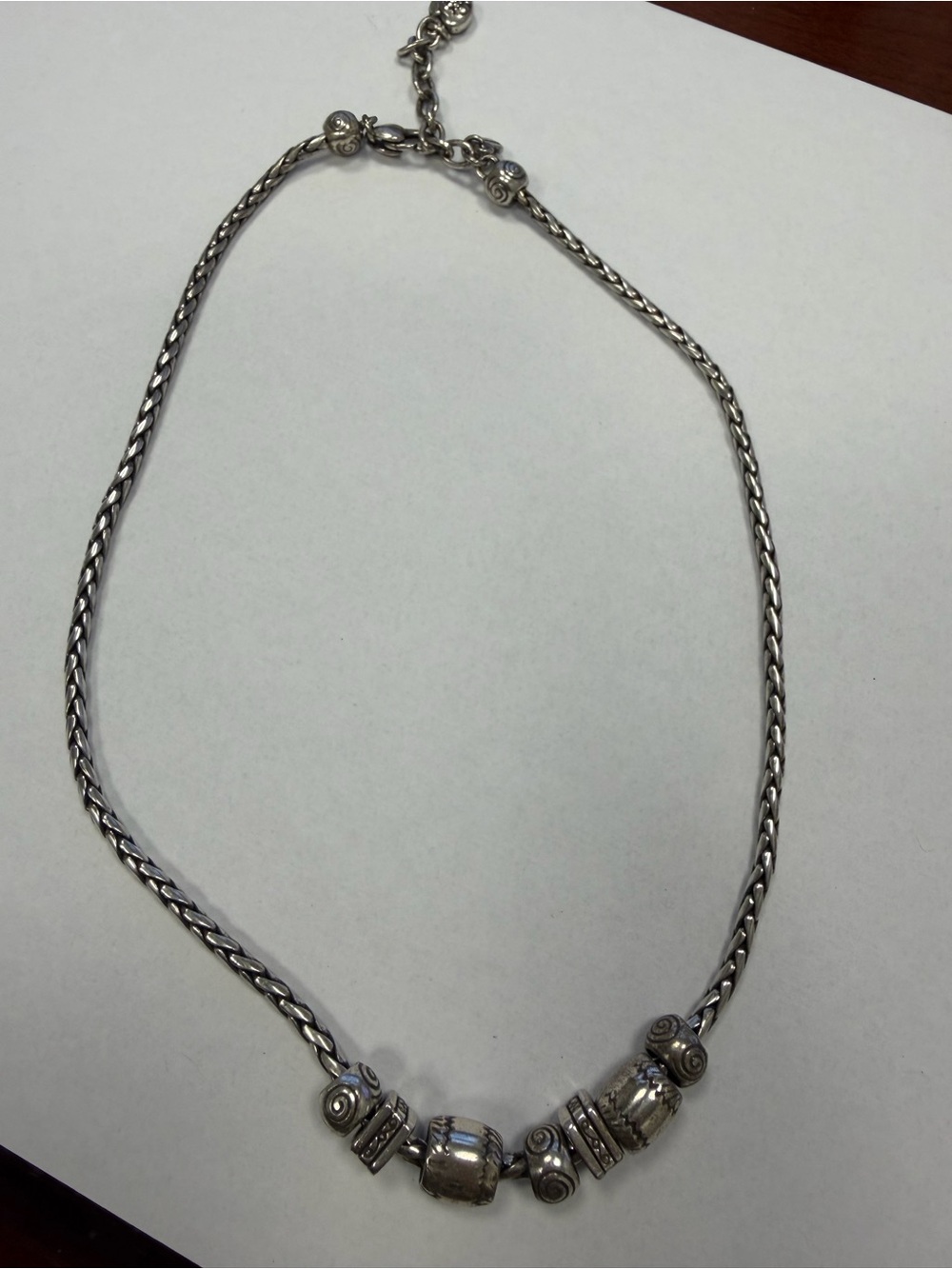 Brighton Silver-Tone Beaded Chain Necklace